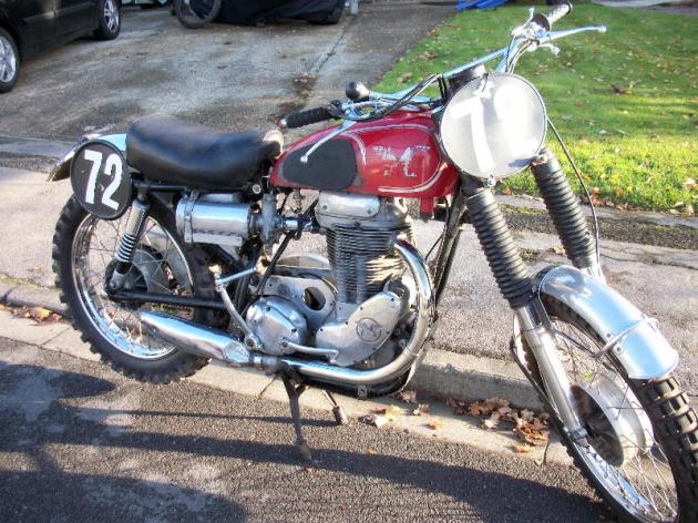 Photo of 1960 Matchless G80CS ridden by Tony Jones in several ISDT's in the 1960's (Courtesy Ralph Brown )