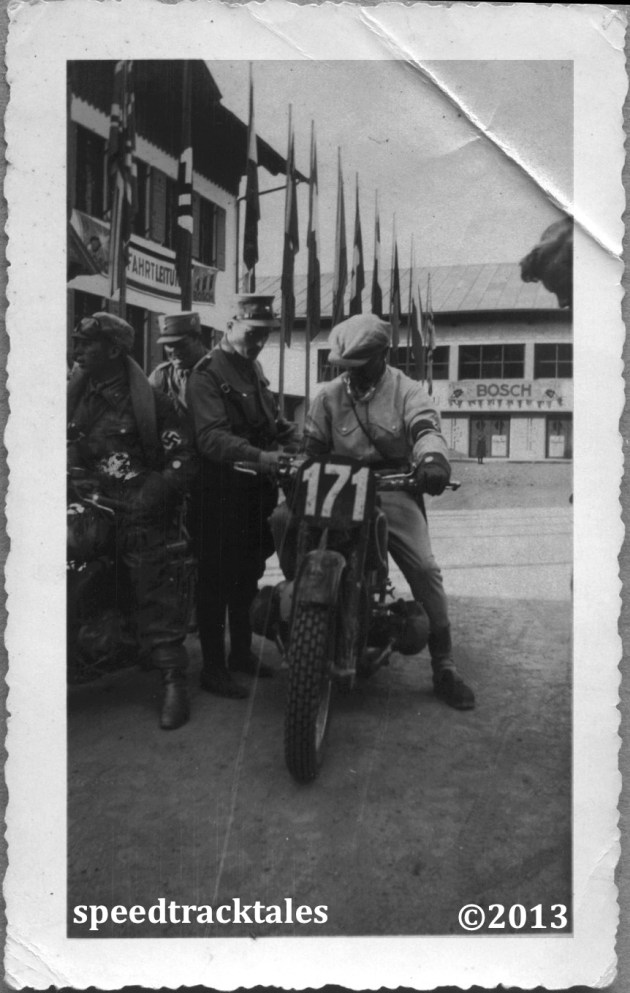 photo - EJ Henne German M/c legend on his factory BMW 500 - ISDT 1935 (Speedtracktales collection)