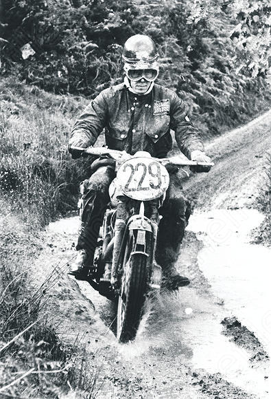 1961 ISDT - John Brittain on a 346cc Royal Enfield Won a gold medal and the GB Trophy