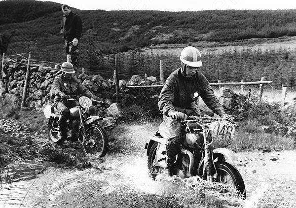 1961 ISDT - T Magnussed on a 250cc Husquarna and No. 142 C Hill on a 246cc Greeves they both won a gold medal.