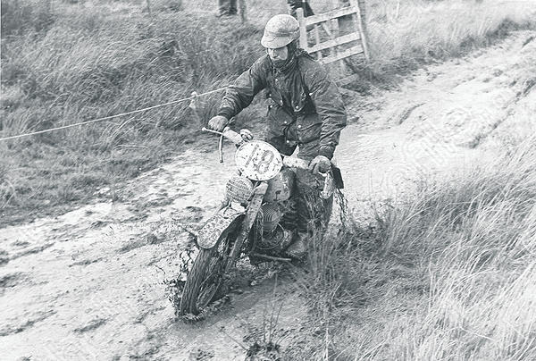 1961 ISDT Wales R Bertotti on a 75 Capriolo, he won a gold medal