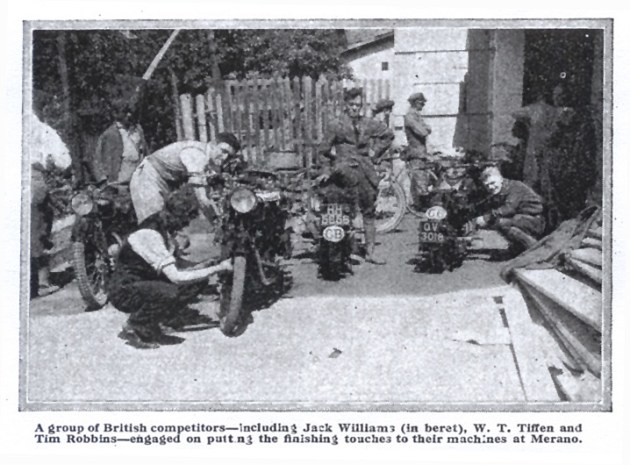 Photo - British Competitors preparing machines ISDT 1931 (Speedtracktales Archive)