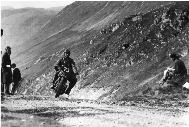 Photo - #73 G Thumshirn (Ardie 500) from Germany showing great style and who picked up a Silver medal ISDT 1932