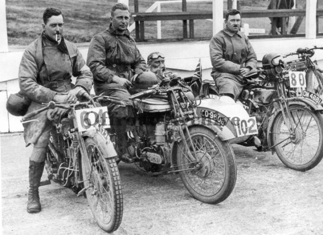 Photo - Great Britian Silver Vase 'B' Team #64 Graham Walker Sunbeam [?? 1778] #102 P Pike (Norton sc) [CO 9608] #80 J Lidstone AJS [OM 4681] ISDT 1926 (Courtesy Deryck Wylde Collection)