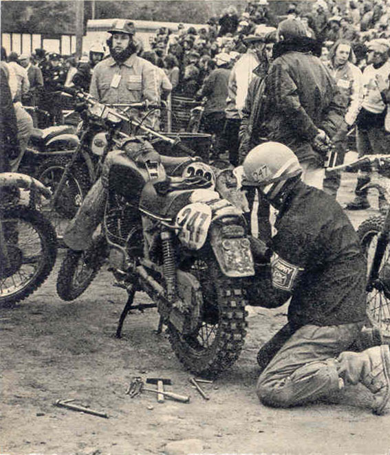 Photo of #247 Josef Cisar of the victorious Czech Trophy Team ISDT 1973
