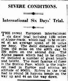Image - article appearing in the Brisbane Courier Queensland, Australia 22 Oct 1931 ISDT 1931