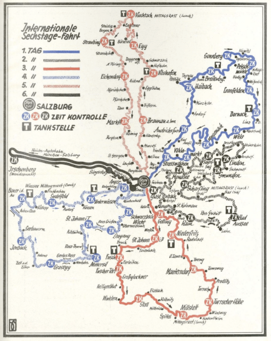 Image - map of all 6 days route ISDT 1939