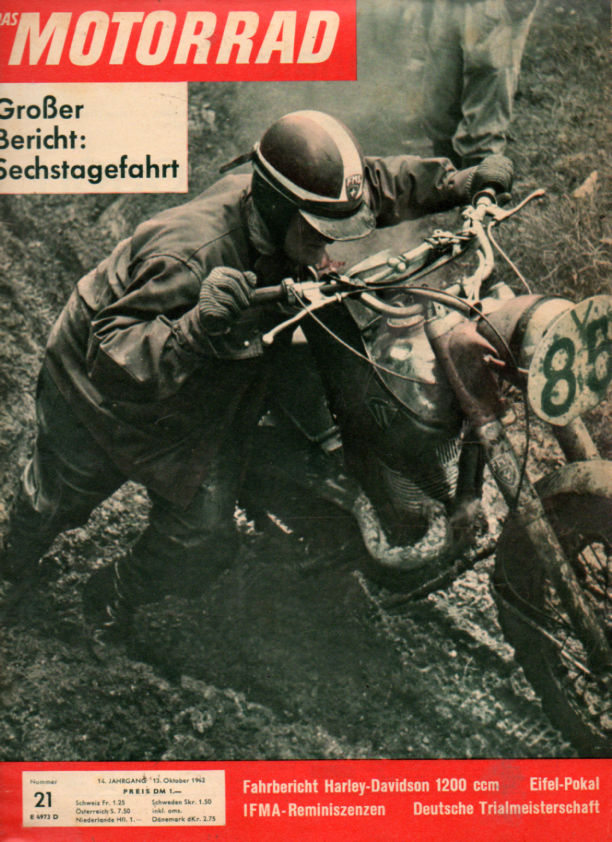 image - cover of Das Motorrad #21 13 October 1962 reports on the ISDT 1962
