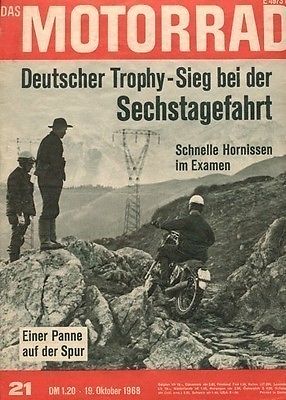 image - cover of Das Motorrad 18 Oct 1968 with a report of the ISDT 1968
