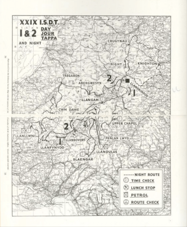 ISDT 1954 Day 1-2 map