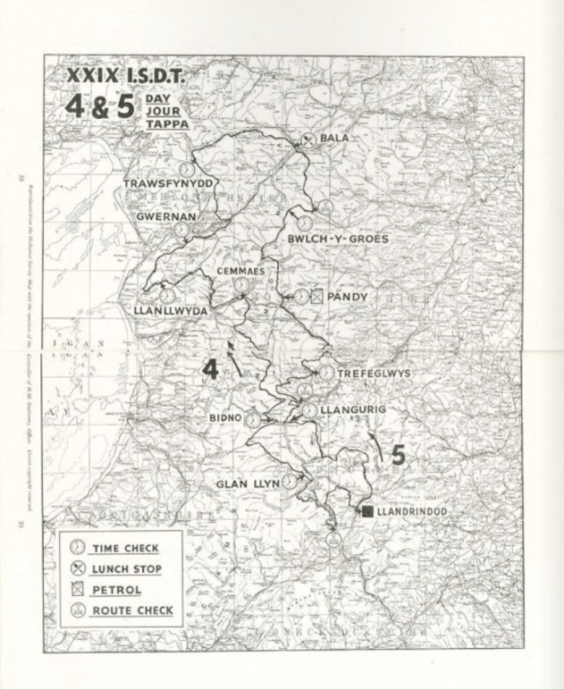 ISDT 1954 Day 4-5 map