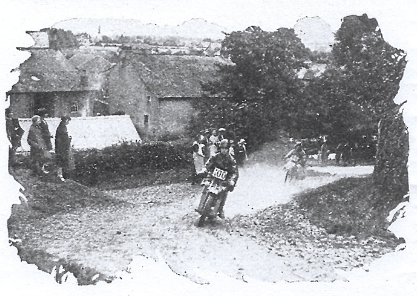 Image of #100 H van der Veen (Scott) and Y Ericsson (Husqvarna) on Bassenthwaite Hause ISDT 1927