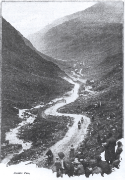Image of rider ascending the Honister Pass ISDT 1927
