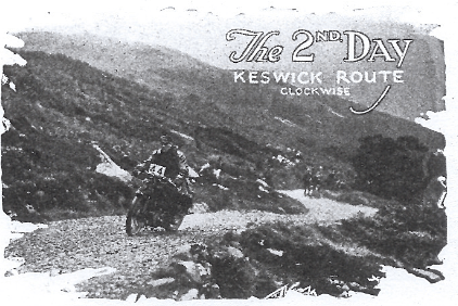 Image of rider ascending the Honister Pass ISDT 1927 (image from STT collection)