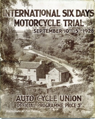 scanned cover of official programme 10th ISDT 1928