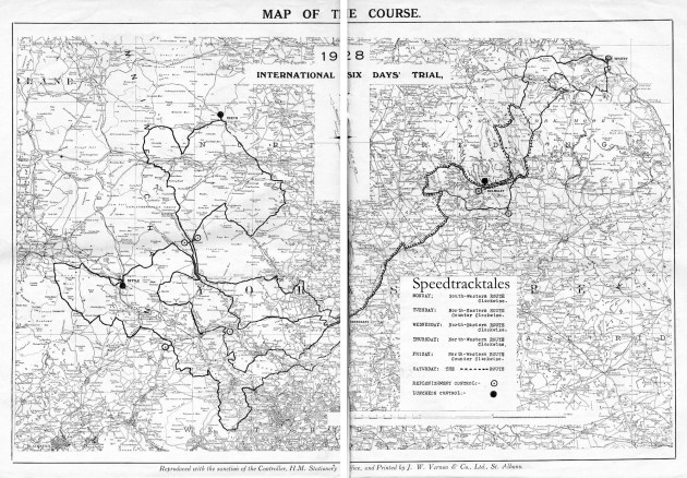 Image of the route of the course of 1928 ISDT