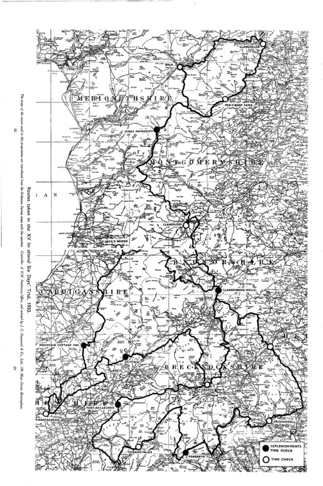 Image of scanned copy of course map for ISDT 1933