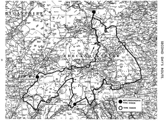 Image of scanned copy of course map for Day 2 ISDT 1933