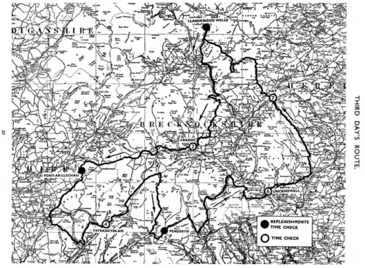 Image of scanned copy of course map for Day 3 ISDT 1933