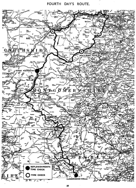 Image of scanned copy of course map for Day 4 ISDT 1933