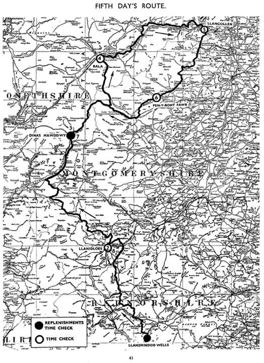 Image of scanned copy of course map for Day 5 ISDT 1933