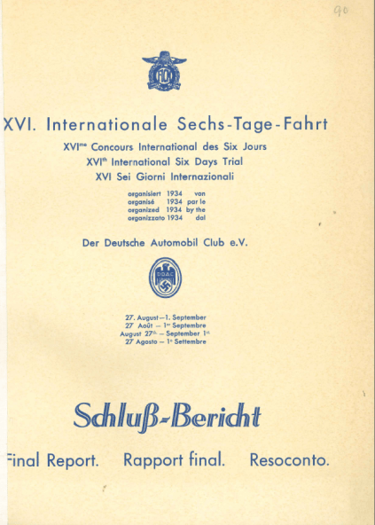 Image of scanned cover of final report ISDT 1934
