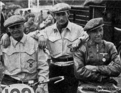 Photo - Germany Trophy Team l-r J Stelzer ,L Kraus and G Maier (All BMW) ISDT 1937 (Speedtracktales collection)