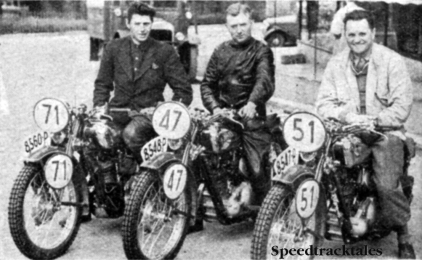 Photo - Czechoslovakia Vase Team l-r #71 J Kostlivec (346 Jawa) #47 V Stanislav (247 Jawa) and #51 A Vitvar (247 Jawa) ISDT 1937 (Speedtracktales collection)
