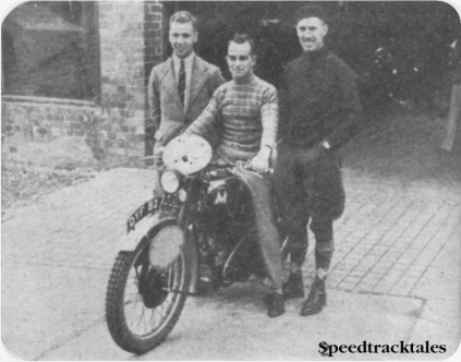 Photo - Ireland 'A' Vase team l-r AHL Archer (497 Ariel) CW Duffin (498 Matchless) [DYF 82] and RC Yates (349 Triumph) ISDT 1937 (Speedtracktales collection)