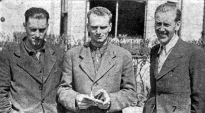 Photo - Austria Vase Team l-r W Denzel (500 BMW) W Millenkovitch (248 Puch) and H Stronigg (248 Puch) ISDT 1937 (Speedtracktales collection)