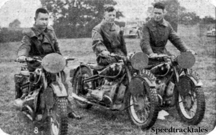 Photo - Holland 'A' Vase team l-r G Bakker Schut (500 BMW) AP van Hamersveld (500 BMW) and J Moejes (500 BMW) ISDT 1937 (Speedtracktales collection)