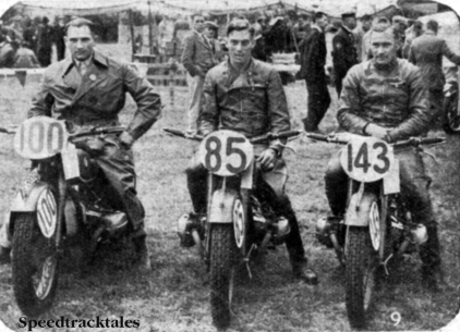 Photo - Germany 'B' Vase team l-r #100 F Linhardt (494 BMW) J Forstner (494 BMW) and A Mohrke (494 BMW) ISDT 1937 (Speedtracktales collection)