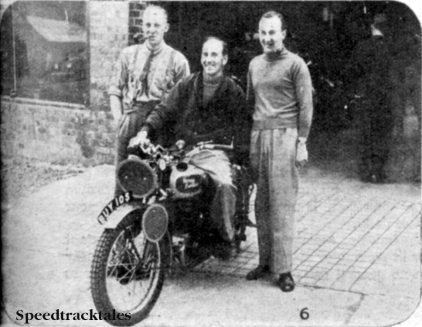 Photo - Ireland 'B' Vase team l-r H McKee (498Levis) T Stewart (346 Royal Enfield) [BUY 105] and S Moran (498 Matchless) ISDT 1937 (Speedtracktales collection)