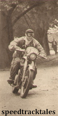 Photo - Effective shot of #182 F.M Rist (646 BSA) British Trophy Team captain near Levo ISDT 1951 (speedtracktales archive)