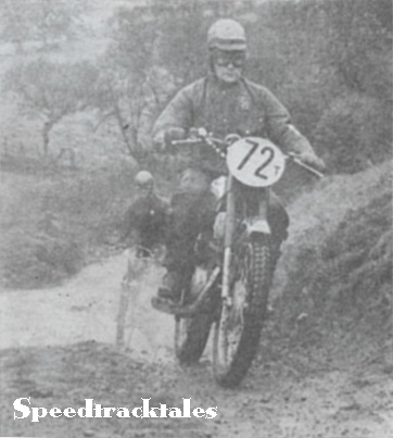 Photo - Czechoslovak Trophyman #72 J. Pudil 175cc CZ leads Austria's S Stuhlberger 175cc Puch during Monday mornings run. ISDT 1961
