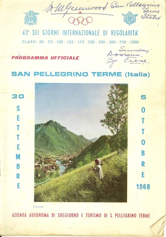 Image - scanned cover Official Programme of ISDT 1968 (Greenwood Family Collection)