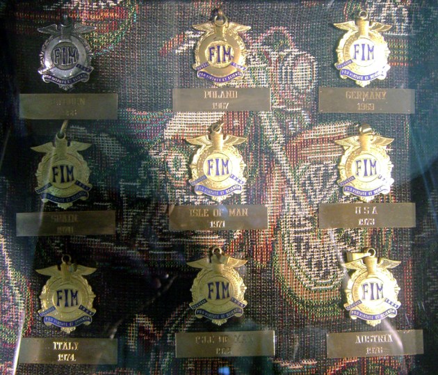 Malcolm Smith ISDT Medal Cabinet