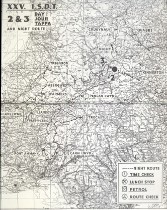 Image - scanned map of course Days 2 & 3 ISDT 1950