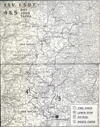 Image - scanned map of course Days 4 & 5 ISDT 1950