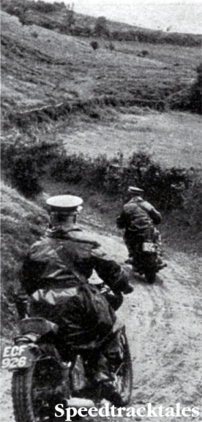 Photo two RAC Guides in action. RSG Lucas leading J Southall on their Norton's over International going ISDT 1938 (Speedtracktales Collection)