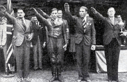 Photo of the German Vase Team who received their award during the Rally. They are R Seltsam, J Forstner and G Meier (BMWs) ISDT 1938 (Speedtracktales Collection)
