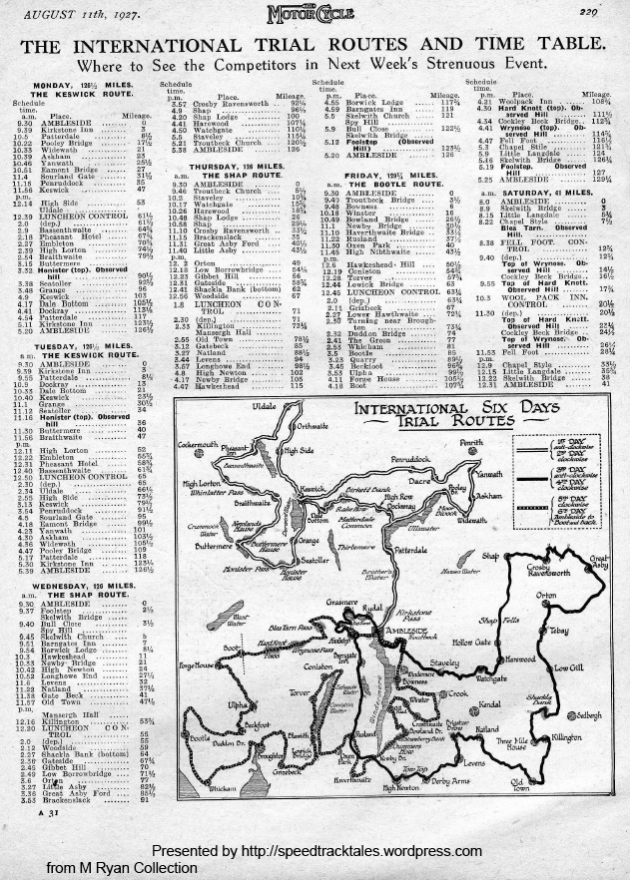 Images - scanned page of the Motorcycle 11 August 1927