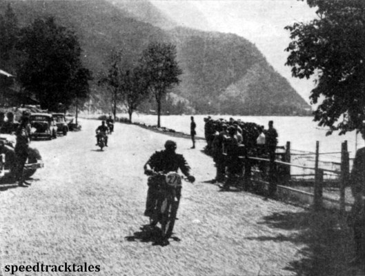 Photo - This party of Hitler Youth and Nazi officials found this a pleasant spot from which to watch the trial. ISDT 1939 (Speedtracktales Archive)
