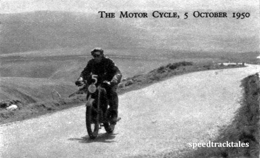 Photo - One of the three 125cc machines to finish - #5 EW Smith (DMW) ISDT 1950 (Speedtracktales Archive)