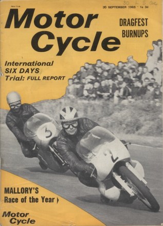 Image of scanned cover of the Motor Cycle 30 Sept 1965 with report ISDT 1965