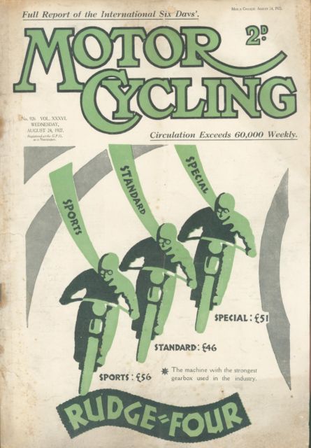 image - cover of Motor Cycling 24 August 1927 ISDT 1927