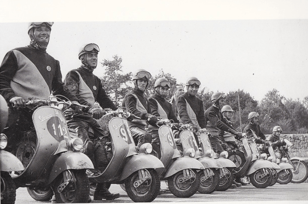 Photo - group of Vespa riders who competed in the ISDT 1951
