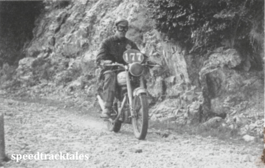 photo - #177 W Clarke, (Irish Vase Team) amid the mountainous terrain and extremely rough road surfaces which characterised the 1951 event in Italy. ISDT 1951 (Speedtracktales collection)
