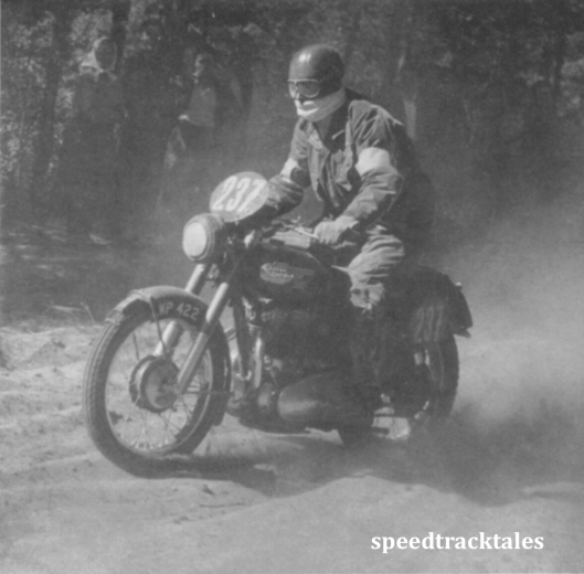 photo - #237 Jack Stocker [LWP 422] deep sand and dusty tracks were typical of much of the course in Eastern Czechoslovakia. ISDT 1953 (Speedtracktales collection)