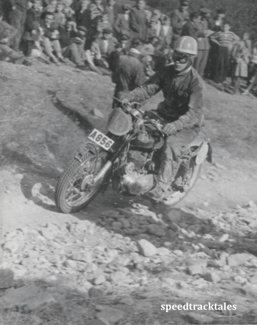 photo - a confident passage of a touch section by Borje Nystrom, Swedish Vase Team ("500 Bullet") [A856] ISDT 1953 (Speedtracktales collection)